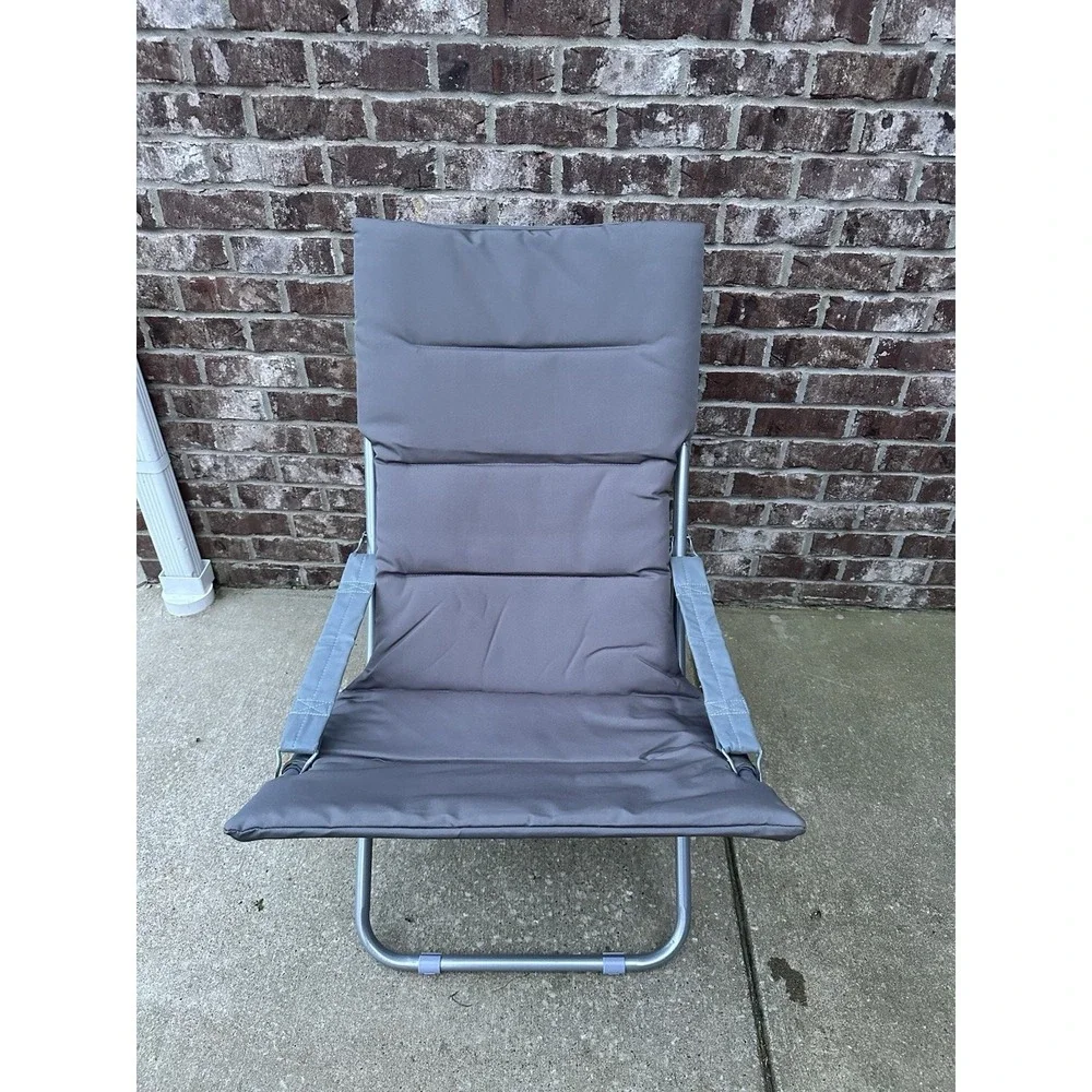 Outdoor Folding Chaise Lounge Chair for Beach Sunbathing Patio Pool Lawn Deck